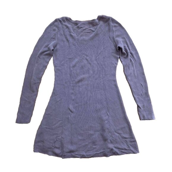 Peruvian Connection Scoop Neck Knit 100% Pima Cotton Mini Dress Purple S A001070 - Picture 1 of 7